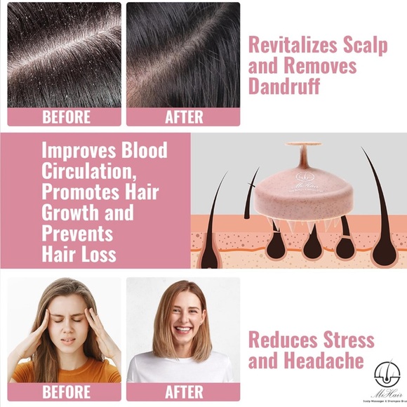 NWT MiHair Scalp Massager Shampoo Brush - Picture 3 of 9